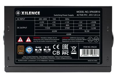 Xilence XP650R10 PC-netvoeding 650 W ATX 80 Plus Bronze Xilence XP650R10 PC-netvoeding 650 W ATX 80 Plus Bronze