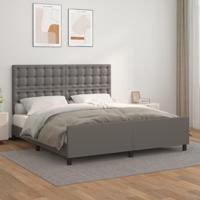 Bedframe met hoofdbord kunstleer grijs 180x200 cm - thumbnail