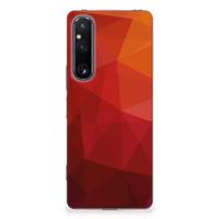TPU Hoesje voor Sony Xperia 1 V Polygon Red - thumbnail