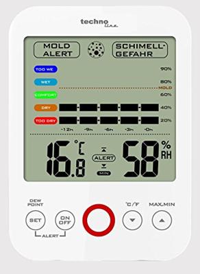 Techno Line WS 9422 Luchtvochtigheidsmeter (hygrometer) 20 % Hrel 95 % Hrel Dauwpunt/schimmel waarschuwingsweergave