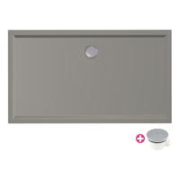 Douchebak Xenz Mariana | 150x80x4 cm | Incl.Afvoersifon-Chroom | Acryl | Rechthoekig | Cement mat - thumbnail