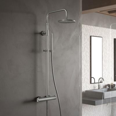 Regendoucheset Hotbath Archie Opbouw Rond Geborsteld RVS Thermostaatkraan Regendouche Handdouche 2 Greeps Regendoucheset Hotbath Archie Opbouw Rond Geborsteld RVS Thermostaatkraan Regendouche Handdouche 2 Greeps