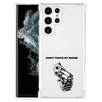 Samsung Galaxy S22 Ultra Anti Shock Case Gun Don't Touch My Phone - thumbnail