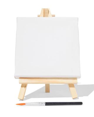 HEMA Mini ezel met canvas en kwast 10x10cm