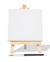 HEMA Mini ezel met canvas en kwast 10x10cm - thumbnail