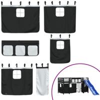 Kinderhoogslaper met gordijnen 80x200 cm massief grenenhout - thumbnail