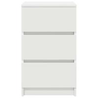 Nachtkastje met 3 lades 39x35x65 cm wit - thumbnail