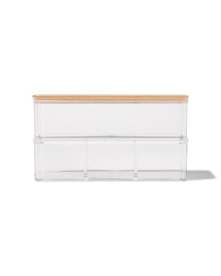 HEMA Dubbele organizer transparant met deksel 22.5x9.5x12.5 (transparant)