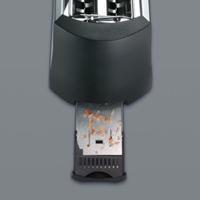 Cloer Toaster 3710 Broodrooster met dubbele lange sleuf Met geïntegreerde broodopzet Zwart, Zilver - thumbnail