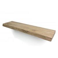 Zwevende wandplank oud eiken boomstam 120 x 20 cm - thumbnail