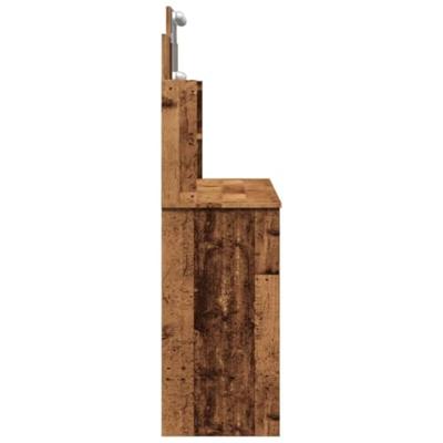 Kaptafel met LED-verlichting 96x40x142 cm oud houtkleurig