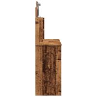 Kaptafel met LED-verlichting 96x40x142 cm oud houtkleurig - thumbnail