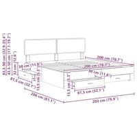 Bedframe met hoofdeinde Zwart 200 x 200 cm Bewerkt hout - thumbnail