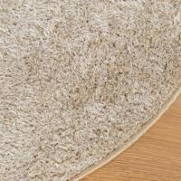 Vloerkleed ISTAN hoogpolig glanzend Ø 80 cm beige - thumbnail