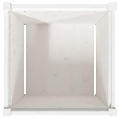 VidaXL Plantenbak 60x60x60 cm massief grenenhout wit