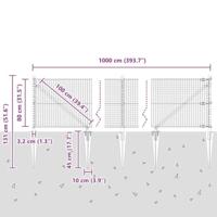 VidaXL Afrasteringspaal groen 10 x 0,8 m (25 x 25 mm gaas) - thumbnail
