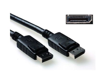 ACT AK3981 4K DisplayPort kabel | Male/Male | Power Pin 20 aangesloten | Zwart | 3 meter