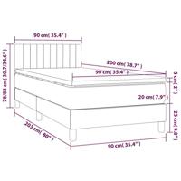 Boxspring met matras en LED fluweel donkergroen 90x200 cm - thumbnail