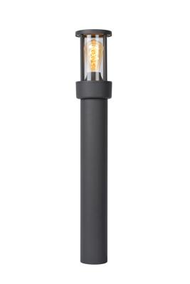 Lucide LORI - Sokkellamp - 1xE27 - IP44 - Dag/nacht sensor - Antraciet