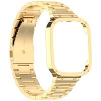 Stalen schakelband met case - Goud - Xiaomi Redmi Watch 3 - thumbnail