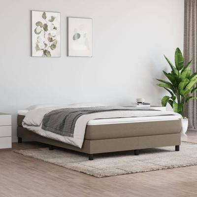 Boxspring met matras stof taupe 160x200 cm