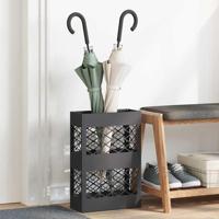VidaXL Paraplu standaard zwart 28 x 12 x 41 cm staal - thumbnail