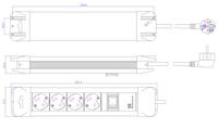 Bachmann 330.100 Stekkerdoos met schakelaar Zilver, Zwart Randaarde stekker 1 stuk(s) - thumbnail