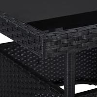 Tuintafel poly rattan en glas zwart - thumbnail