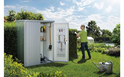 Biohort metalen tuinkast 150 Dubbele deur kwartsgrijs 155x83x182,5 cm- Plat dak- Metaal- Biohort Biohort metalen tuinkast 150 Dubbele deur kwartsgrijs 155x83x182,5 cm- Plat dak- Metaal- Biohort