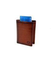 Met Figuretta Card protector in Bilfold leren portemonnee Bruin - thumbnail