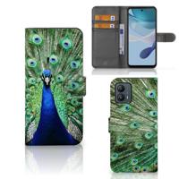 Motorola Moto G53 | Telefoonhoesje | Met pasjeshouder | Pauw - thumbnail