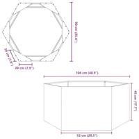 Plantenbak zeshoek 104x90x45 cm staal zwart - thumbnail