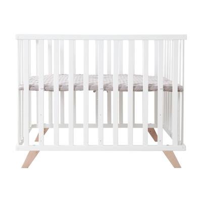 Babybox - ROBA - 75 x 100 cm - Inclusief grijze speelmat 'Lil Planet' - Wit gelakt hout