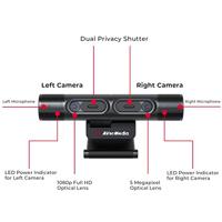 AVerMedia PW313D webcam 5 MP 2592 x 1944 Pixels USB 2.0 Zwart - thumbnail