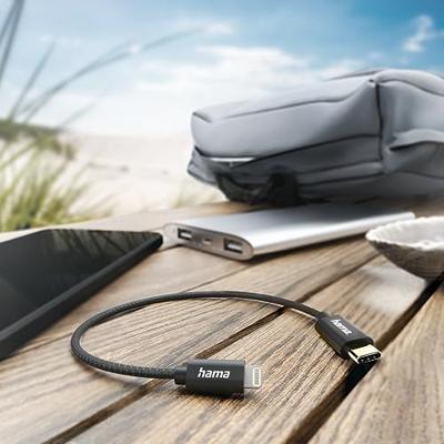 Hama Laad/Synchrokabel,USB-C - Lightning, 0.2m Oplader Zwart - thumbnail