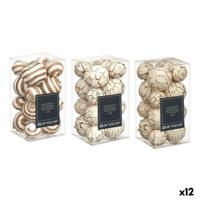 Set of Decorative Balls Bruin Wit (12 Stuks) - thumbnail