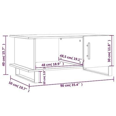 Salontafel 90x50x40 cm bewerkt hout wit