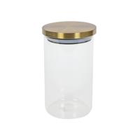 Voorraadpot glas met goud deksel 900ml - thumbnail