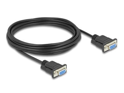 Delock Aansluitkabel Serieel [1x D-sub bus 9-polig - 1x D-sub bus 9-polig] 5 m Zwart