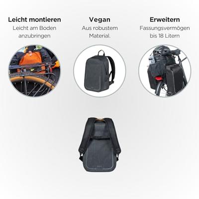 Basil urban dry backpack - waterdichte fietsrugzak - grijs - thumbnail