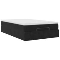 Ottoman bed met matras 120x200cm fluweel zwart - thumbnail