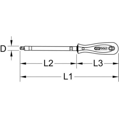 KS Tools 159.1120 Vierkante schroevendraaier Grootte 1/4