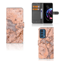 Motorola Edge 20 Pro | Bookcase | Marmer Oranje - thumbnail