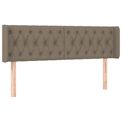 Hoofdbord met randen 147x16x78/88 cm stof taupe