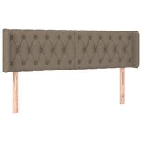 Hoofdbord met randen 147x16x78/88 cm stof taupe - thumbnail