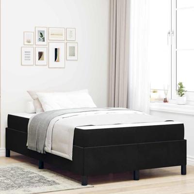 Bedframe Anders Zwart en Wit en Zwart 120 x 200 cm Fluweel