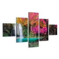 Schilderij - Oogverblindend waterval, 5luik, premium print - thumbnail