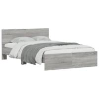 Bedframe met hoofdeinde en LED grijs sonoma eiken 120x200 cm - thumbnail