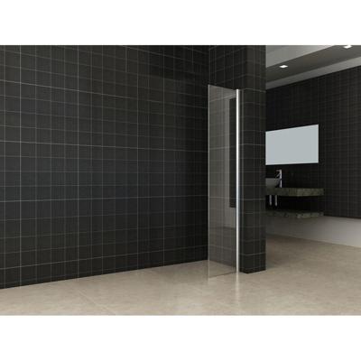 Wiesbaden Comfort Zijwand met Muurprofiel 300x2000x10mm - NANO - Helder Glas/Chroom