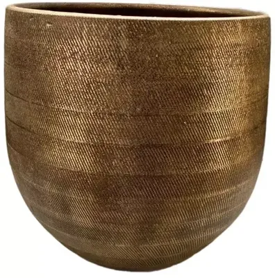 HS Nagano bloempot rond 20x18cm goud